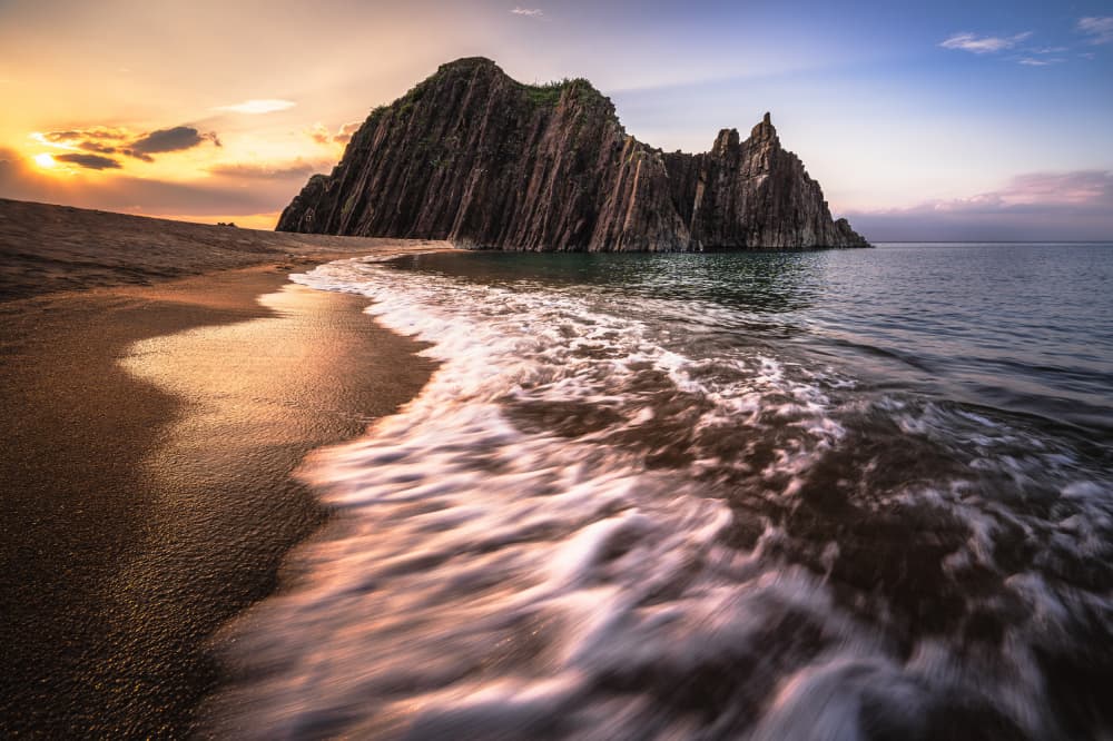 Dramatic Coastal Sunset by Hiroaki Ikeshita — canvas wall art