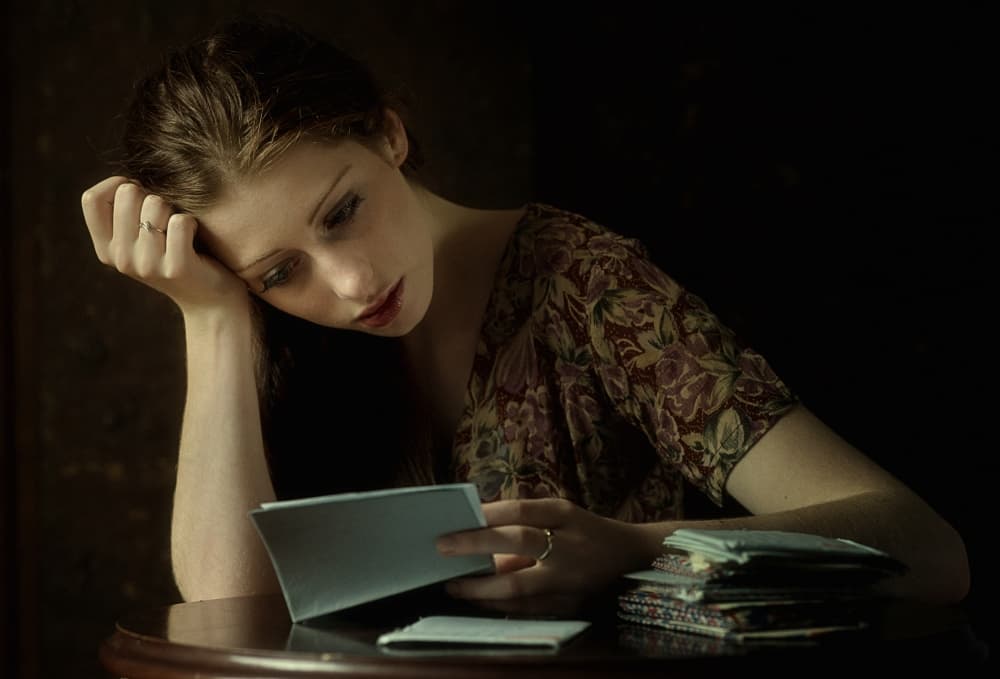 Pensive Woman Reading by kenp — canvas wall art