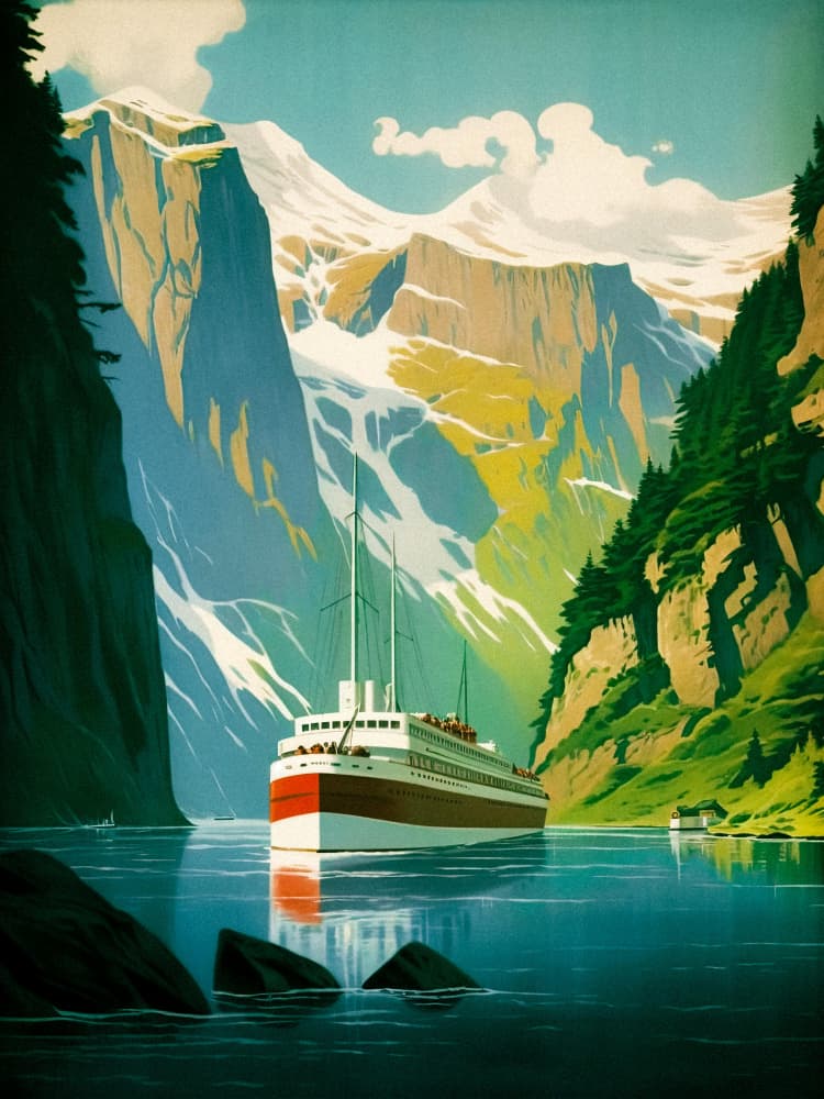 Scenic Fjord Adventure by Taudalpoi — canvas wall art