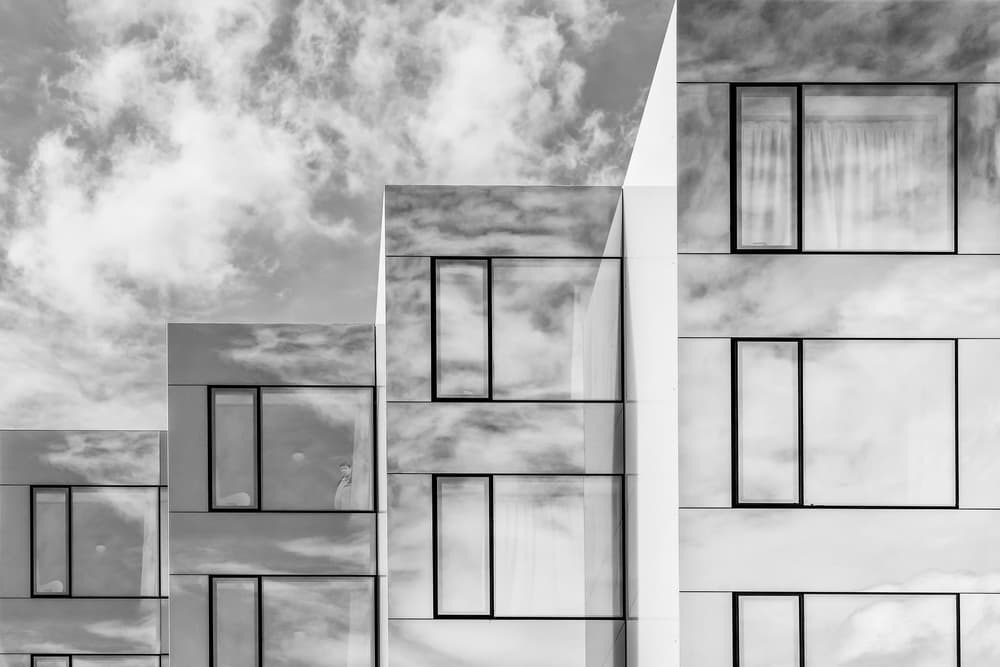 Geometric Cloud Reflections by Luc Vangindertael (laGrange) — canvas wall art
