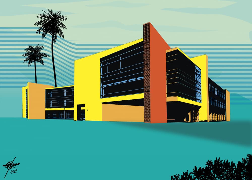 Vibrant Tropical Architecture by Osvaldo Russo — canvas wall art