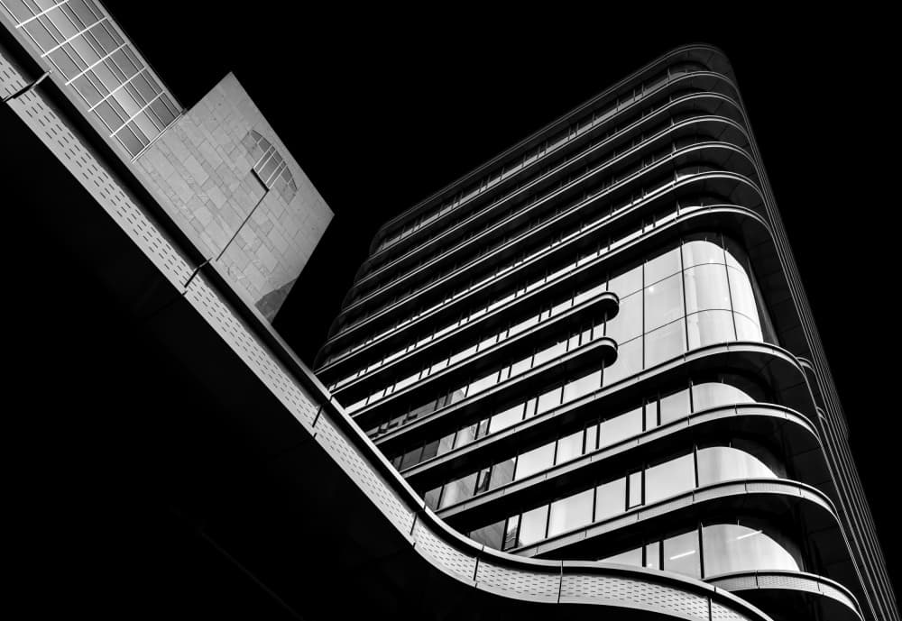 Curved City Geometry by Michael Herpers — canvas wall art