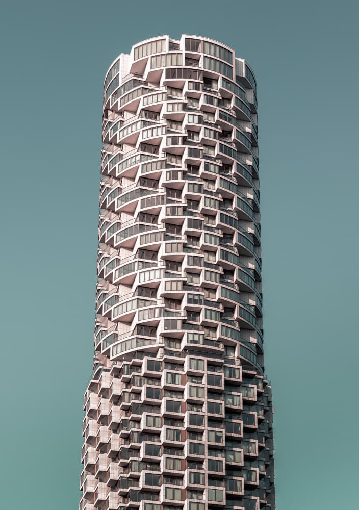 Modern Curved Skyscraper by Luigi Greco — canvas wall art