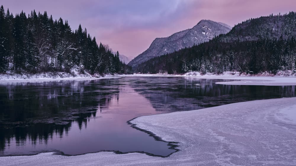 Winter River Twilight by François Audet — canvas wall art