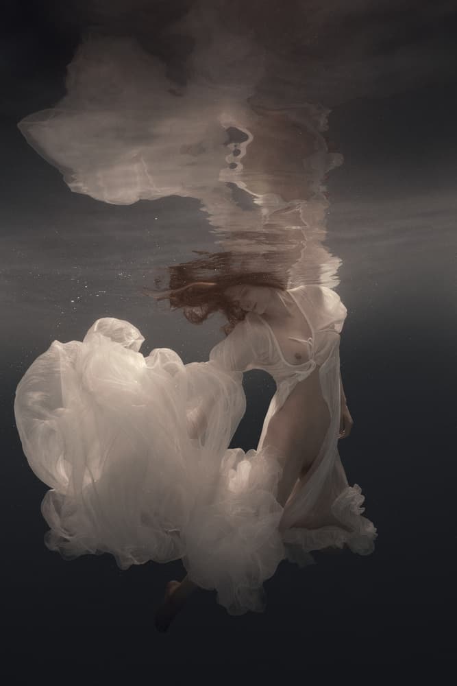 Floating White Dress by Dmitry Frizel — canvas wall art