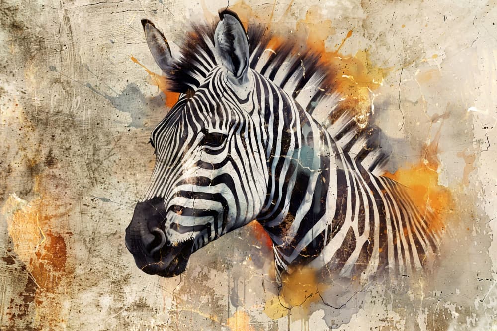Wild Zebra Splashes by Rafal Kulik — canvas wall art