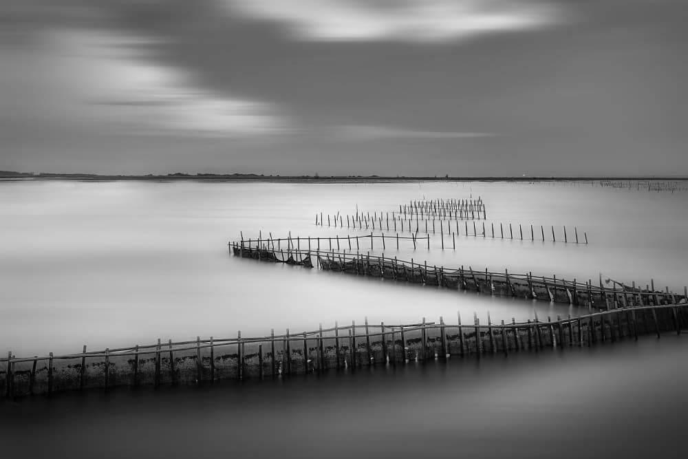 Calm Water Zigzag Posts by MingLun Tsai (蔡明倫) — canvas wall art