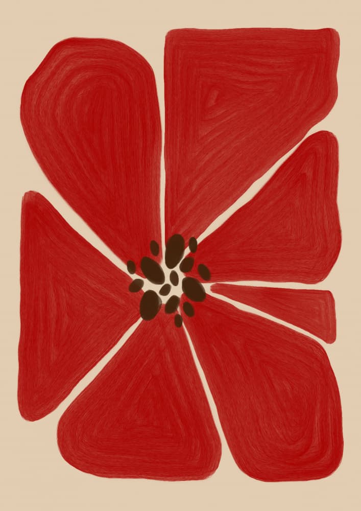 Abstract Red Poppy by Natasha Playell — canvas wall art