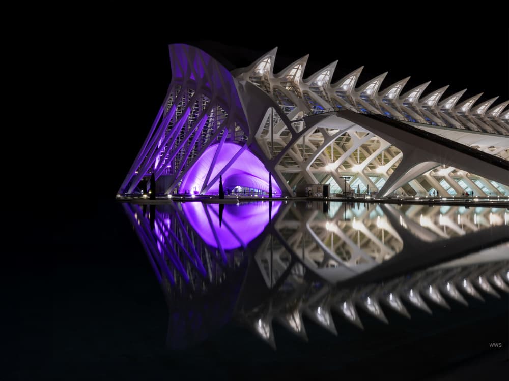 Purple Architectural Reflection by Wilma Wijers Smeets — canvas wall art