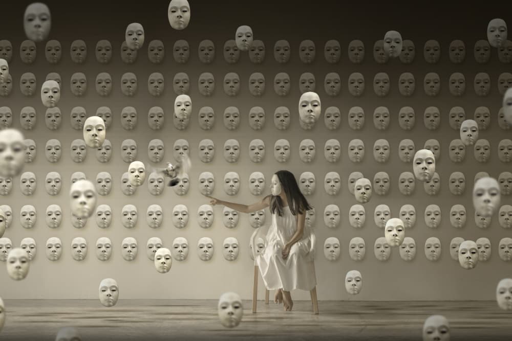 Woman Among Masks by boonlertro — canvas wall art
