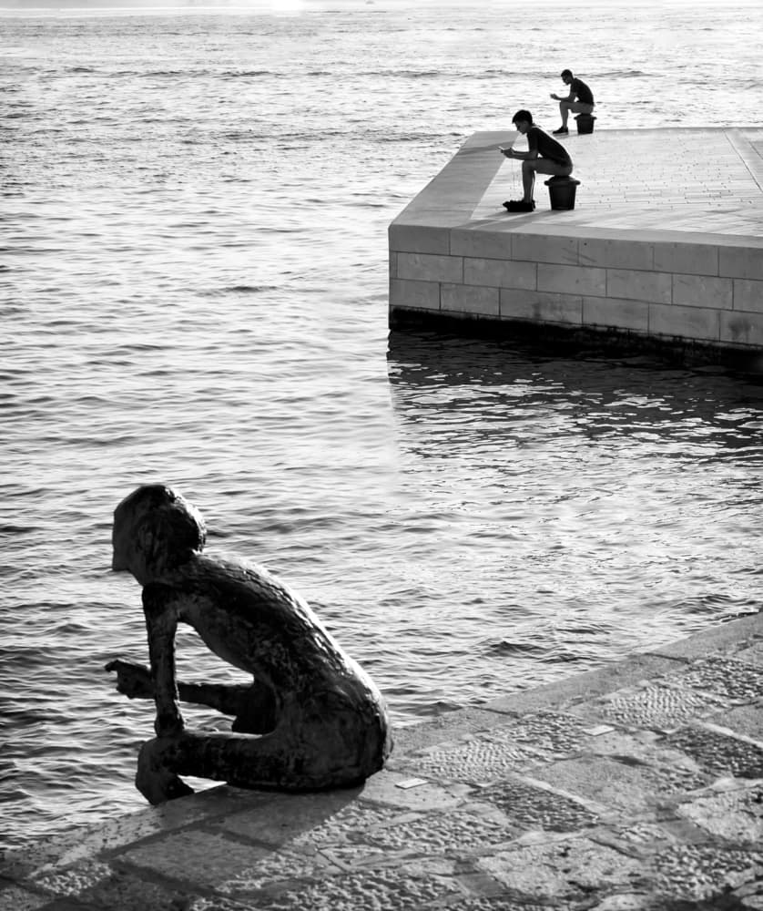 Waterside Figures Reflection by Nermin Smajić — canvas wall art