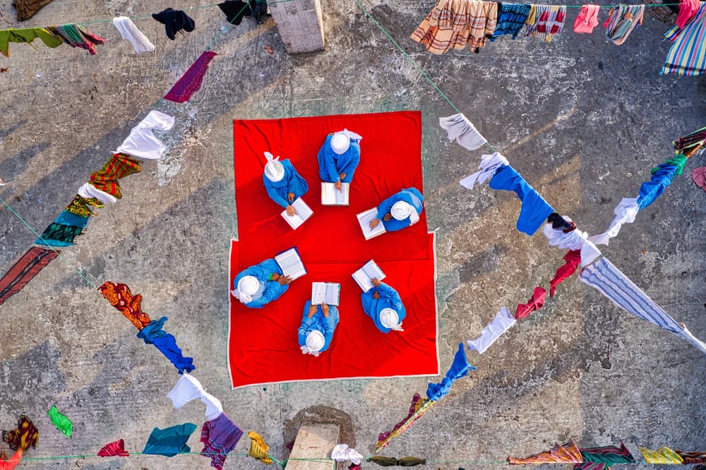 Rooftop Learning Circle by Azim Khan Ronnie — canvas wall art