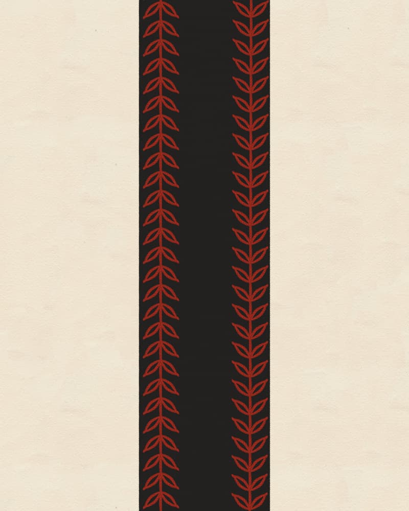Red Leafy Stripe by Deepthi s — canvas wall art