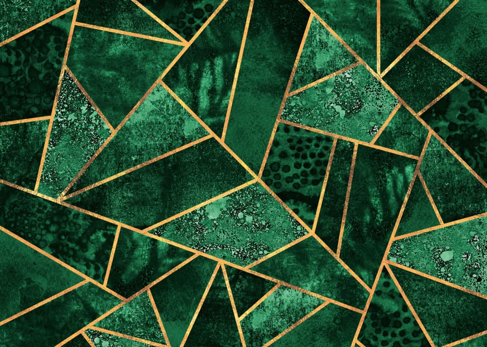 Emerald Geometric Pattern by Elisabeth Fredriksson — canvas wall art