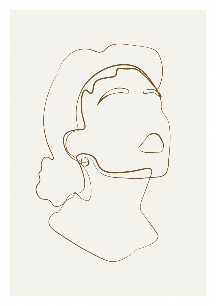 Abstract Face Line Art by NKTN — canvas wall art