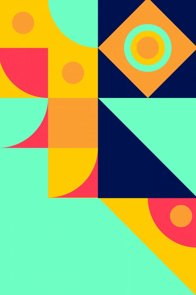Vibrant Geometric Play by jay stanley — canvas wall art