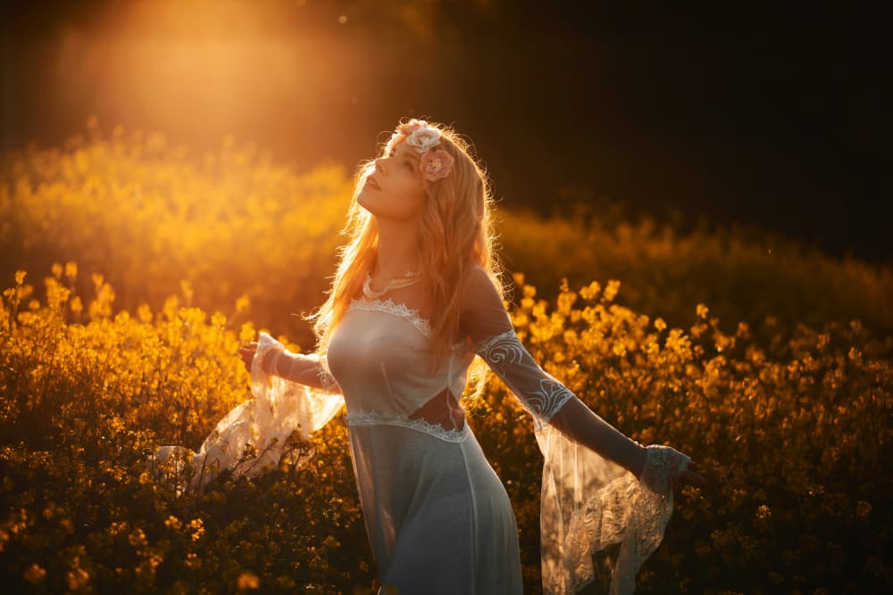Woman In Golden Field by Cristian Sartori — canvas wall art