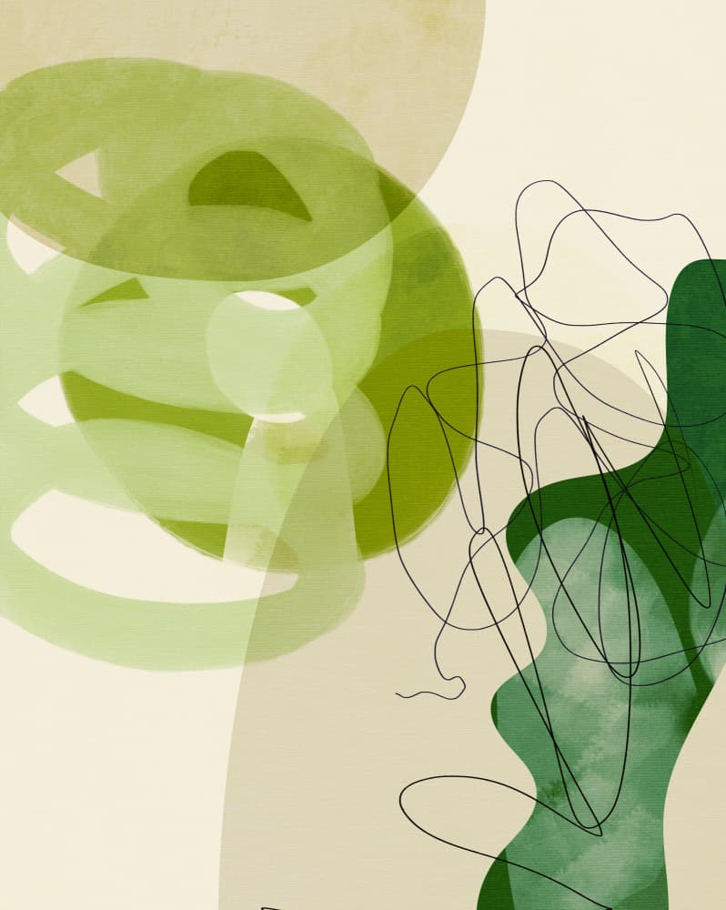 Painted Lines Green Tan 3 Kopie by Ana Rut Bre — canvas wall art