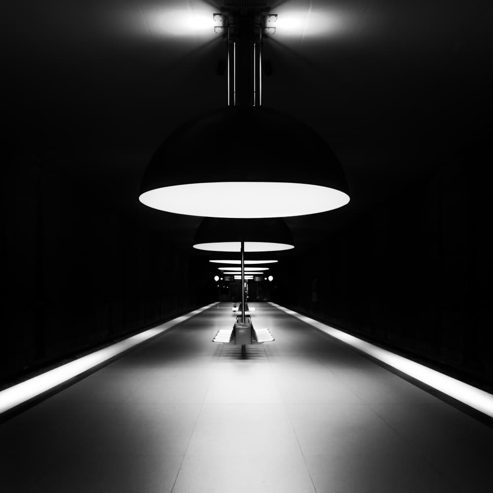 Dark Subway Perspective by Andy Dauer — canvas wall art