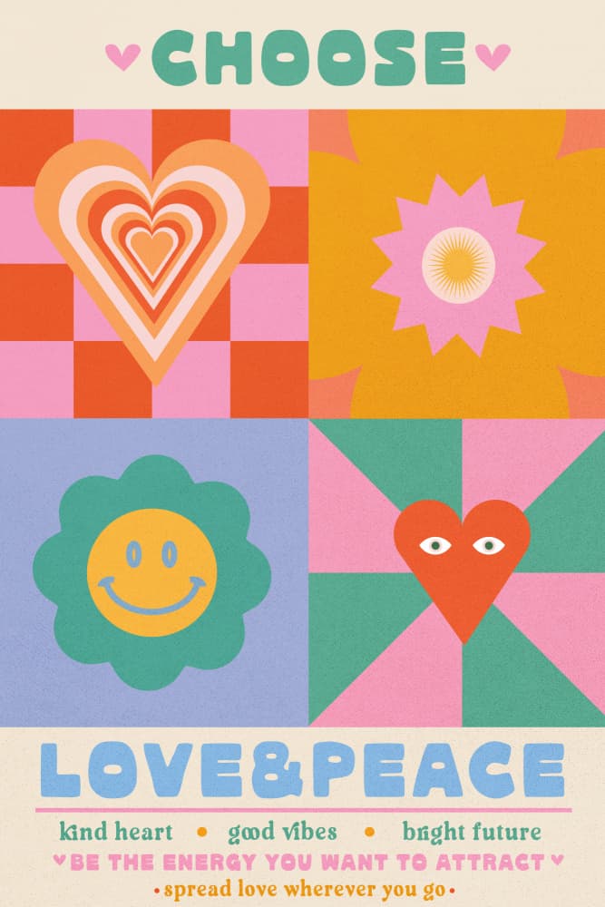 Choose Love and Peace by Treechild — canvas wall art