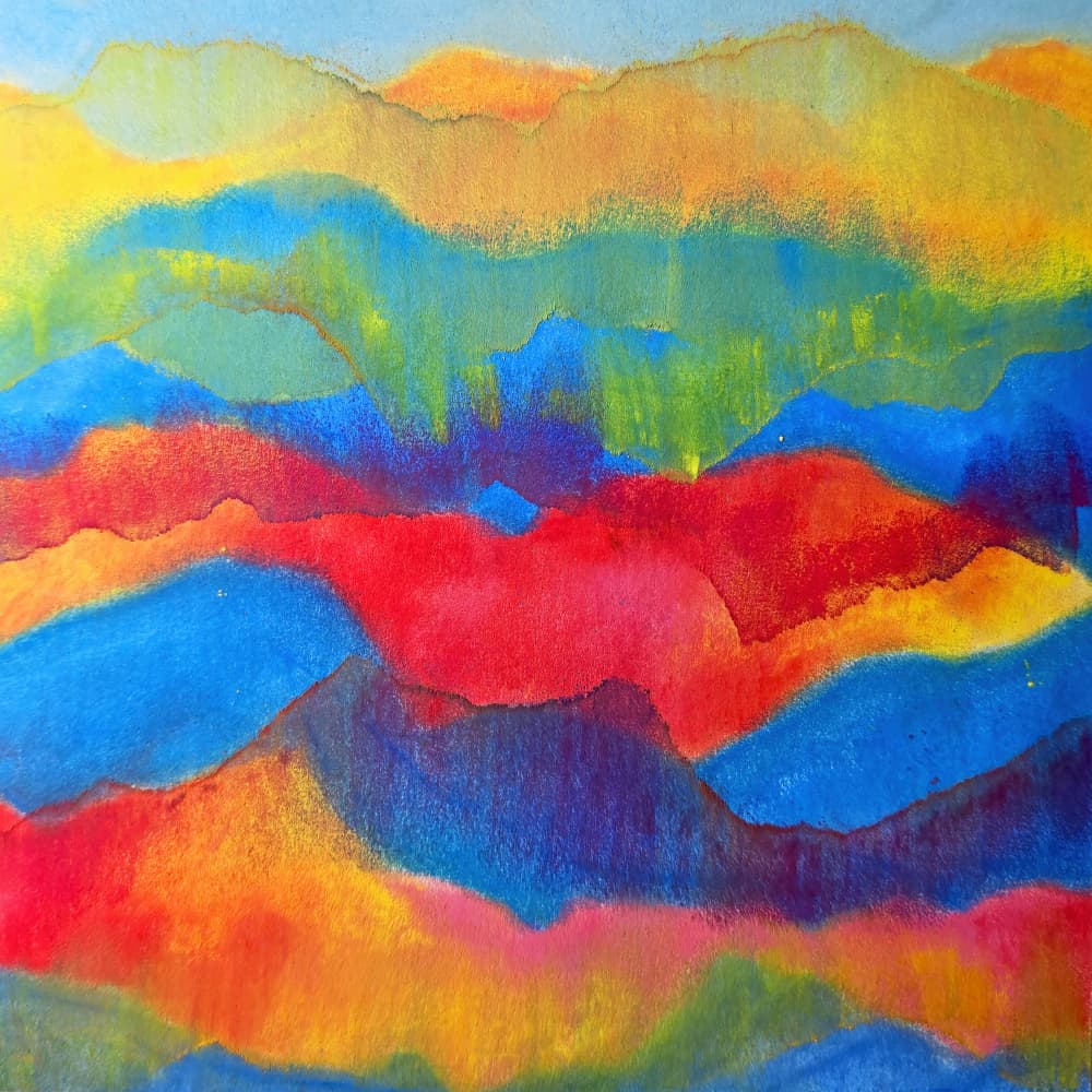 Colorful Abstract Landscape by Justyna Jaszke — canvas wall art