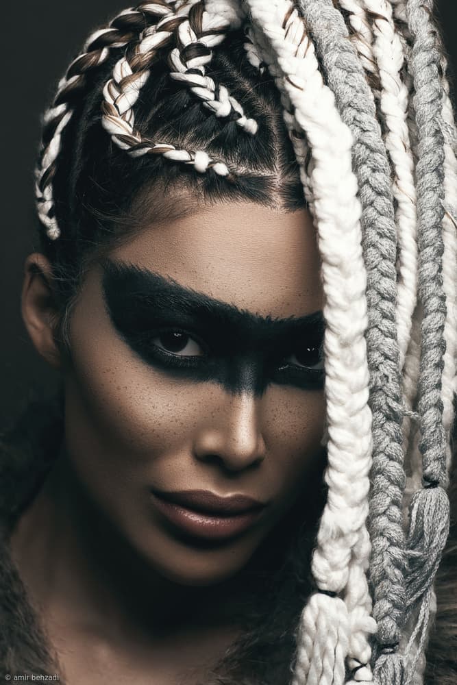 Fierce Braided Warrior by amir behzadi — canvas wall art