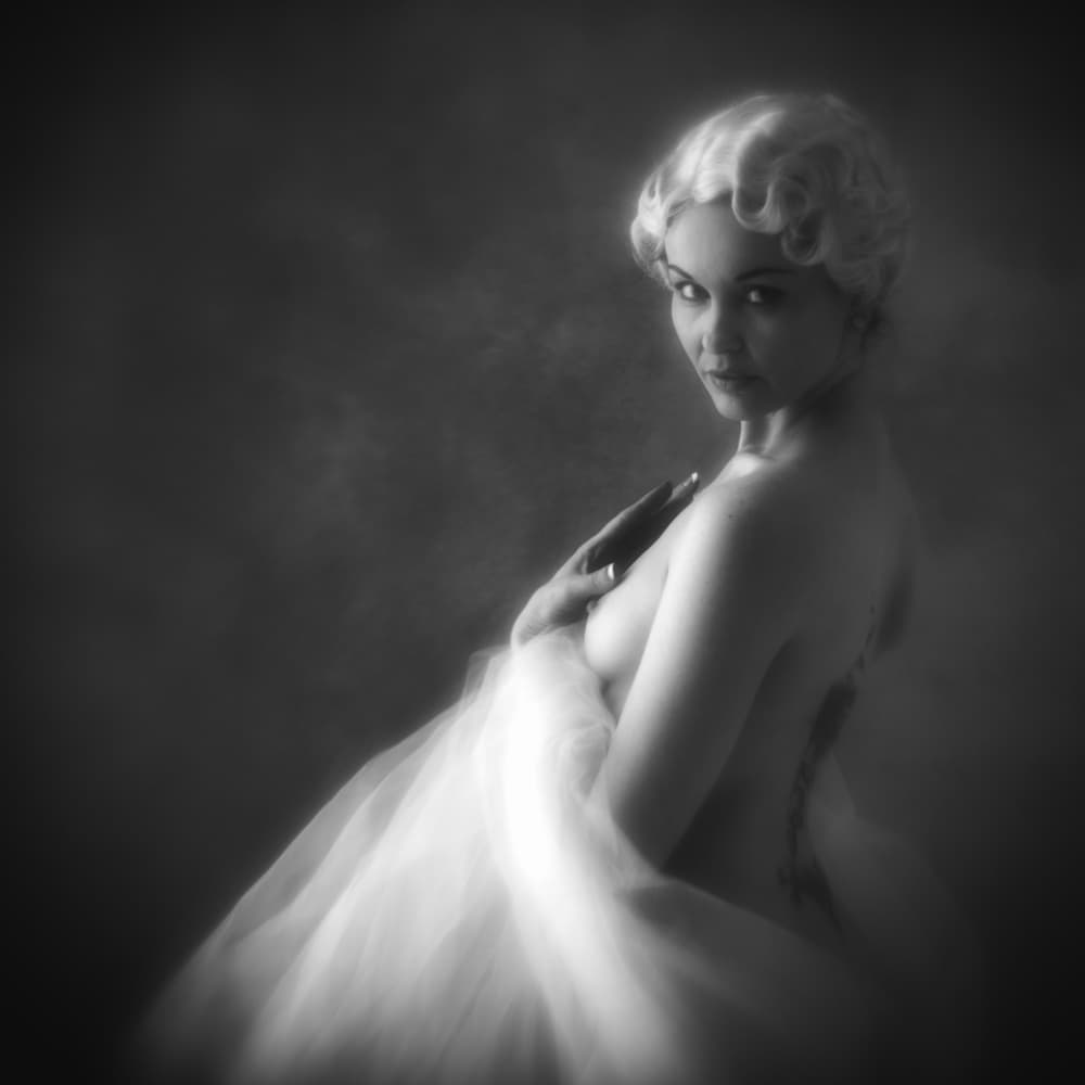 Sensual Blonde Draping by Mel Brackstone — canvas wall art