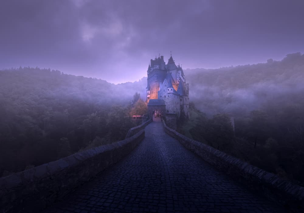 Misty Castle Bridge by Larry Deng APA — canvas wall art
