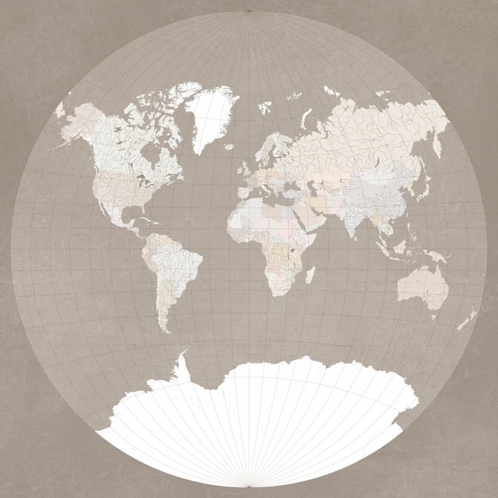 Muted World Map by Rosana Laiz Blursbyai — canvas wall art