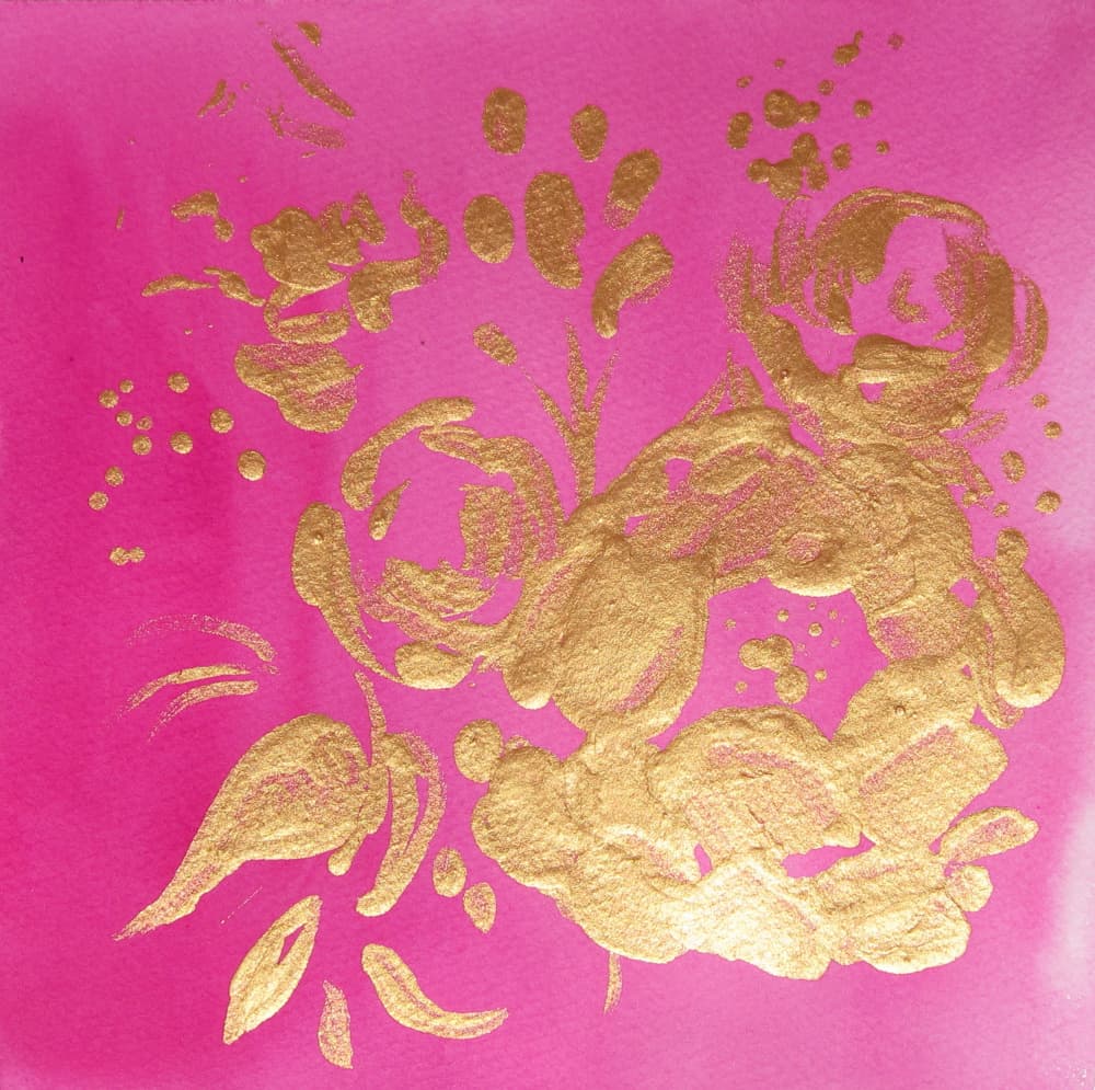 Golden Pink Botanicals by Christine Lindstrom — canvas wall art