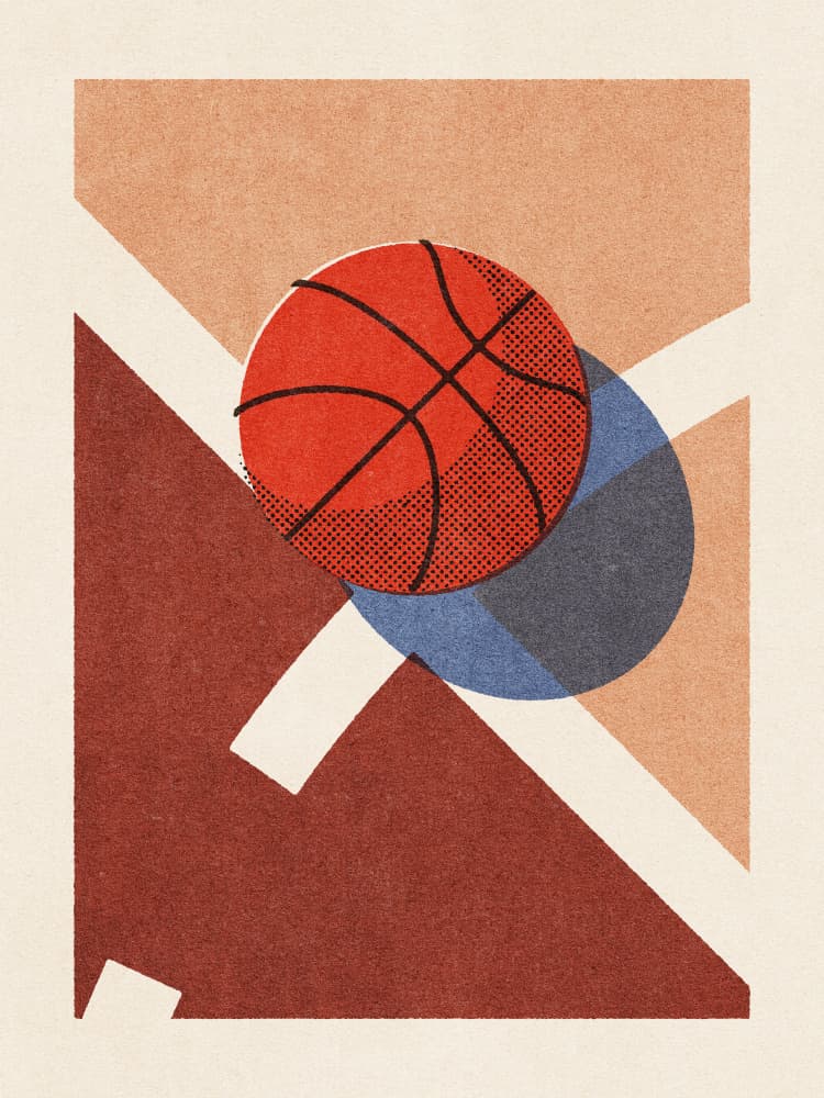 Graphic Basketball Court by Daniel Coulmann — canvas wall art
