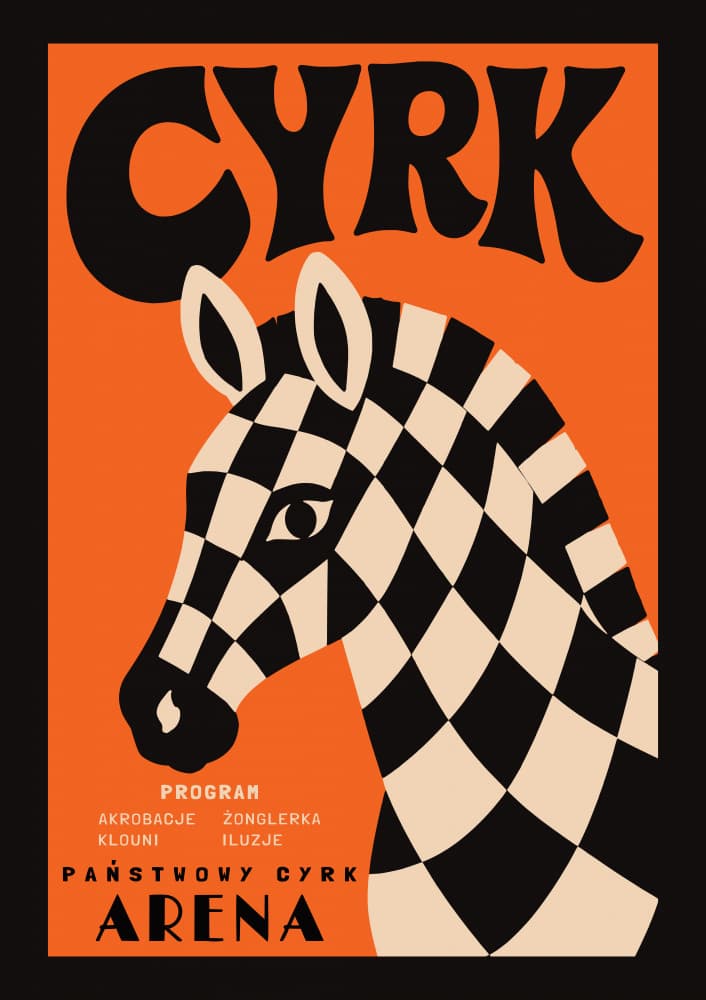 Retro Circus Zebra by Patryk Krygowski — canvas wall art