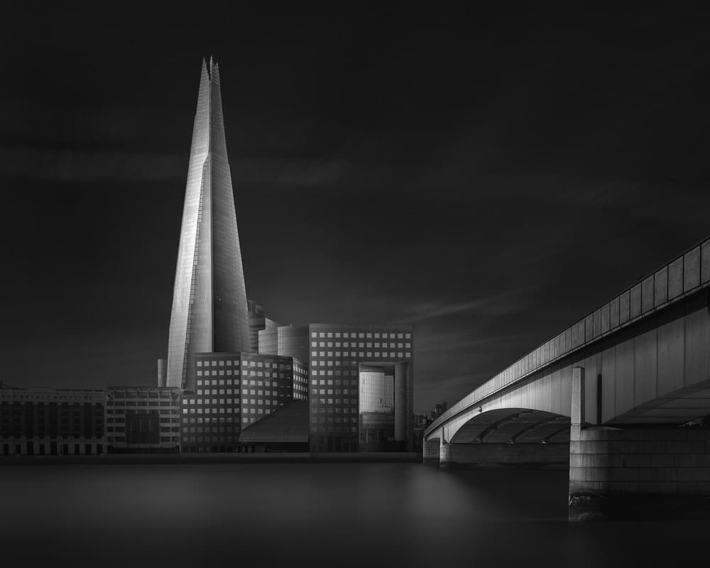 London Shard Bridge by Oscar Lopez — canvas wall art