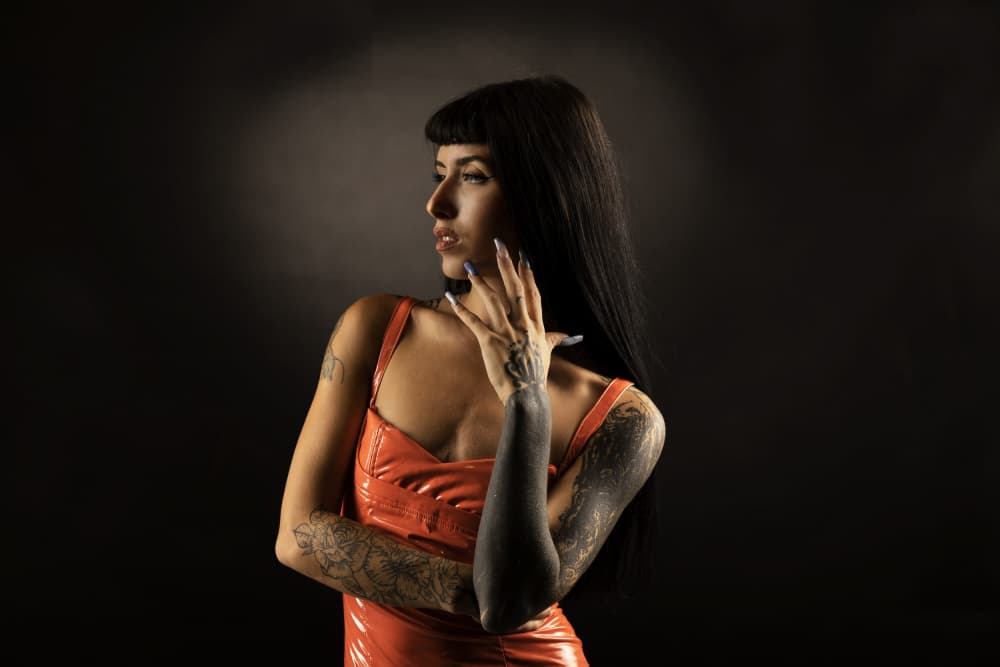 Striking Orange Fashion by Shlomo Waldmann — canvas wall art