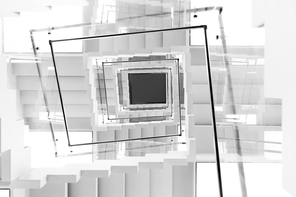 White Spiral Geometry by Tomoshi Hara — canvas wall art