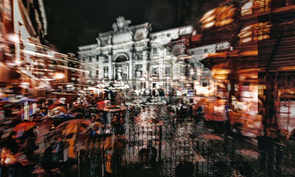 Blurred Trevi Fountain by Ömer Ates Kızıltug — canvas wall art