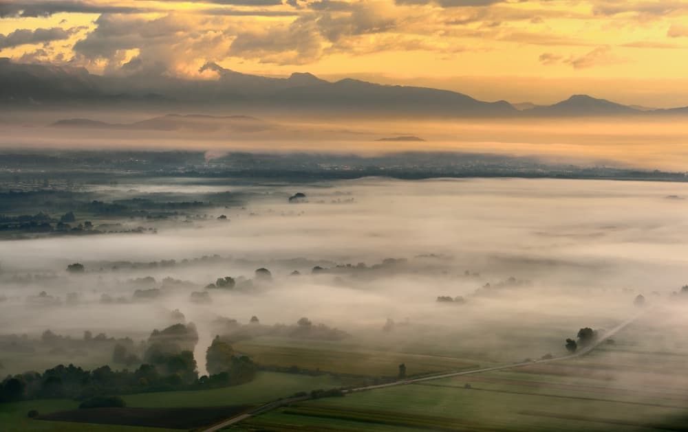 Golden Misty Valley by Izidor Gasperlin — canvas wall art