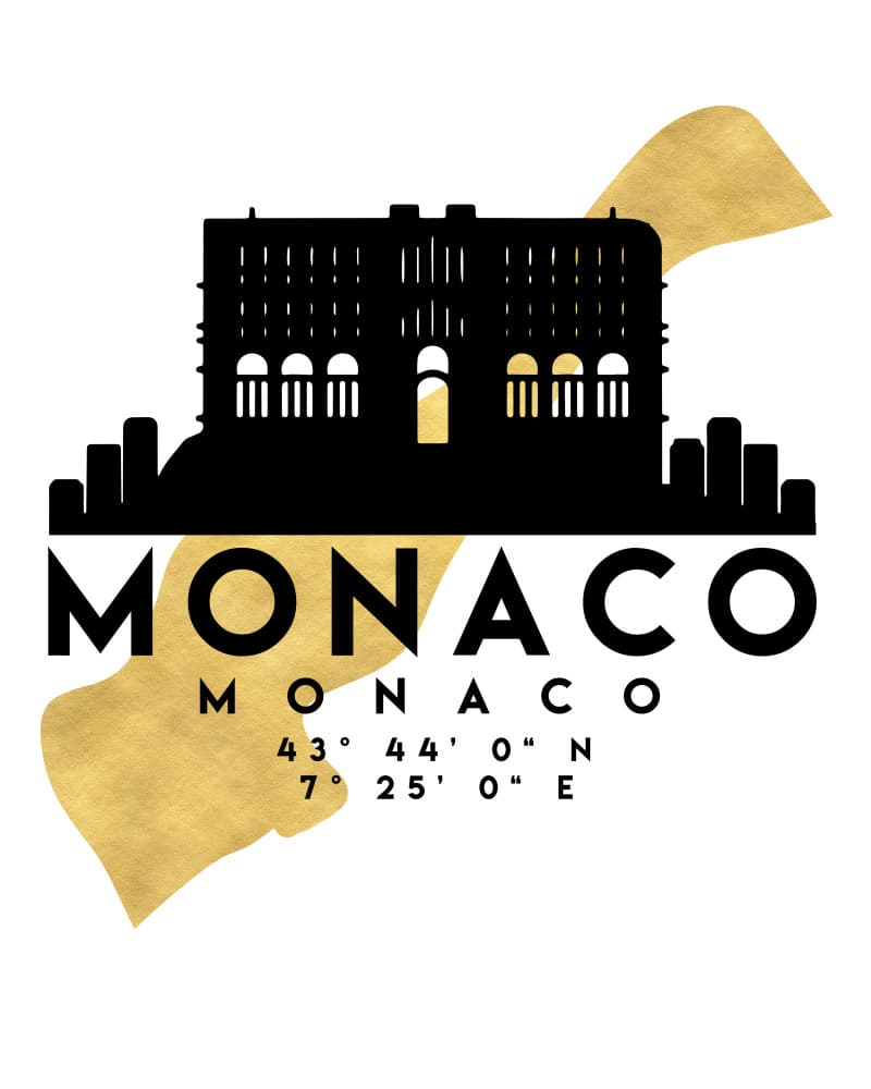 Monaco Gold Silhouette by Emiliano Deificus — canvas wall art