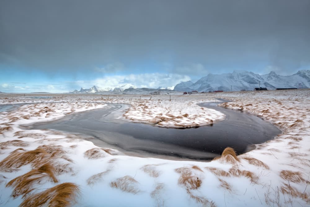 Winding Winter River by Dmitry Kulagin — canvas wall art