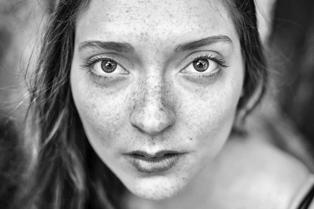Intense Freckled Portrait by Josefina Melo — canvas wall art