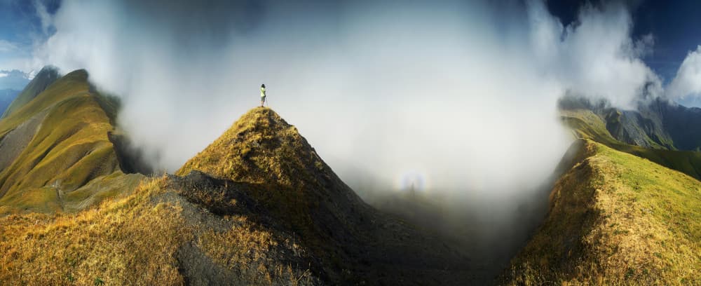 Peak Above Clouds by Karol Nienartowicz — canvas wall art