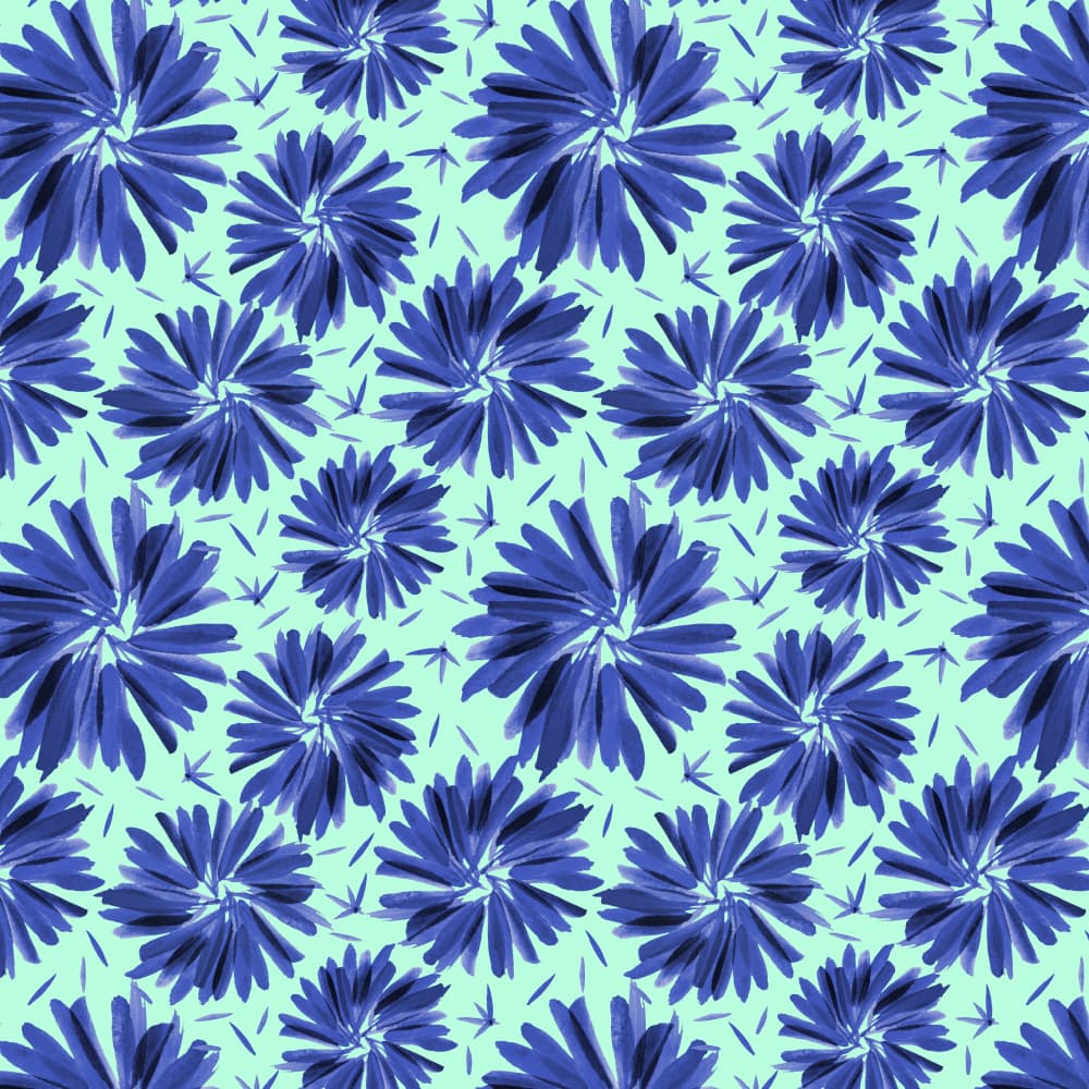 Vibrant Blue Blooms by Michele Channell — canvas wall art