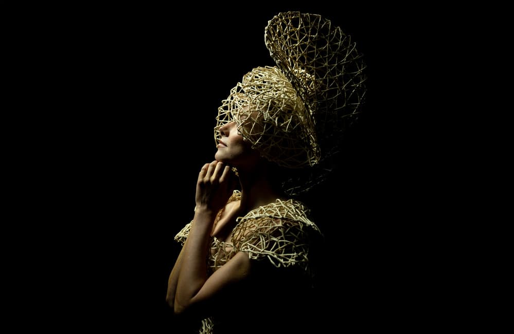 Woman in Golden Weave by Shay Lev Ari — canvas wall art