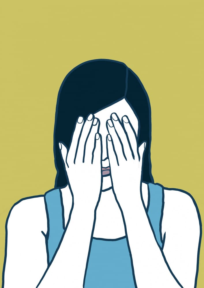 Emotional Woman Hiding by Sharyn Bursic — canvas wall art