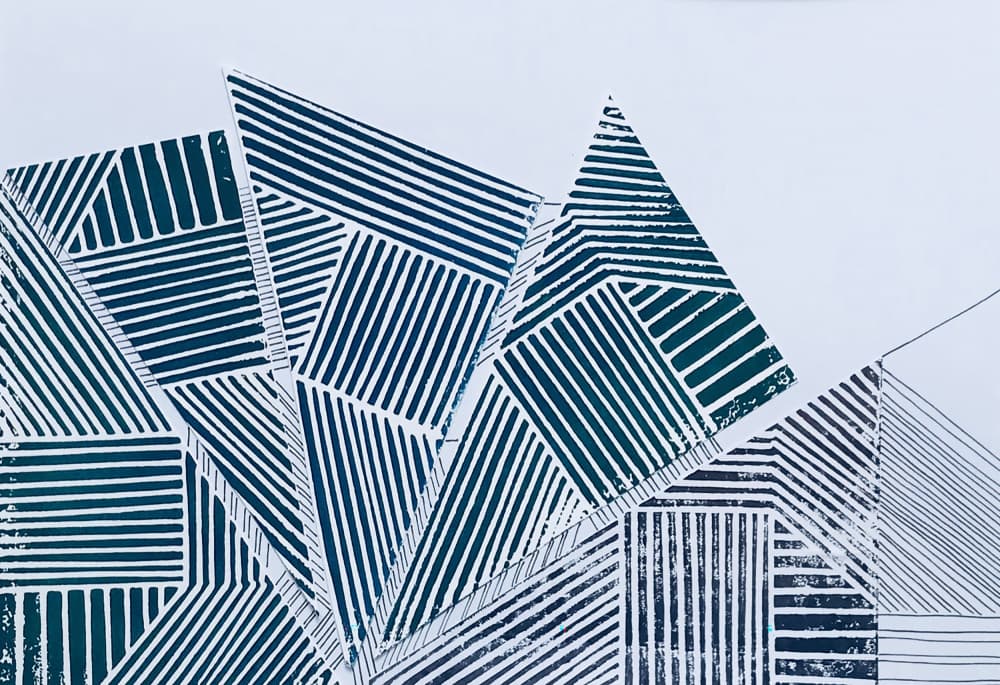 Abstract Geometric Lines by kellymariesmith — canvas wall art
