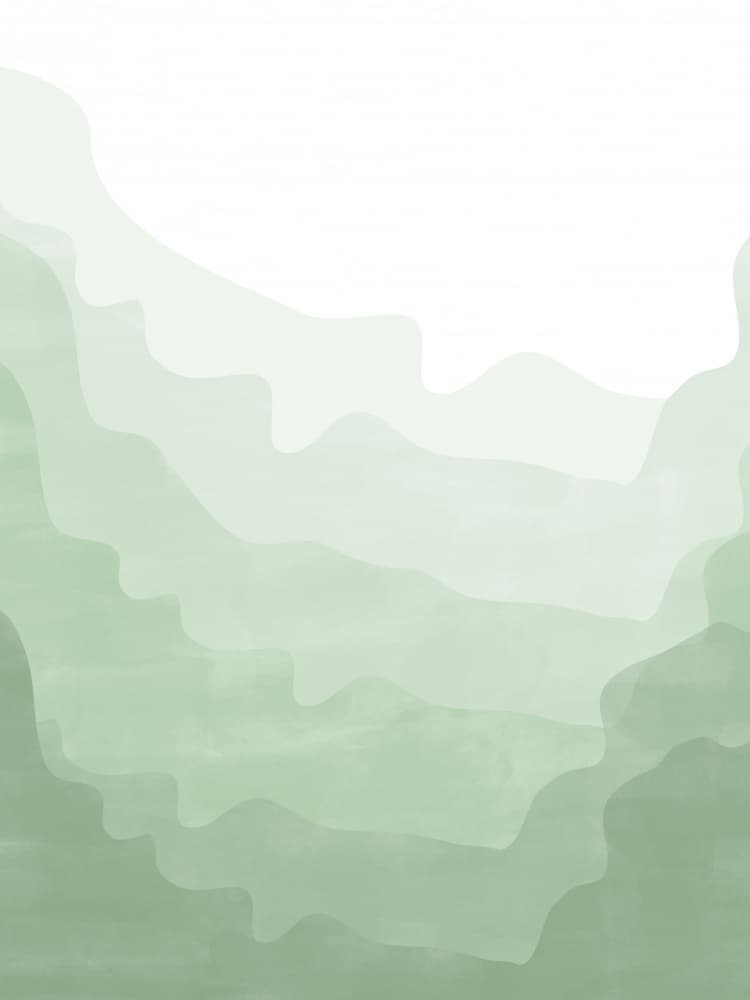 Misty Green Layers by Elena Ristova — canvas wall art