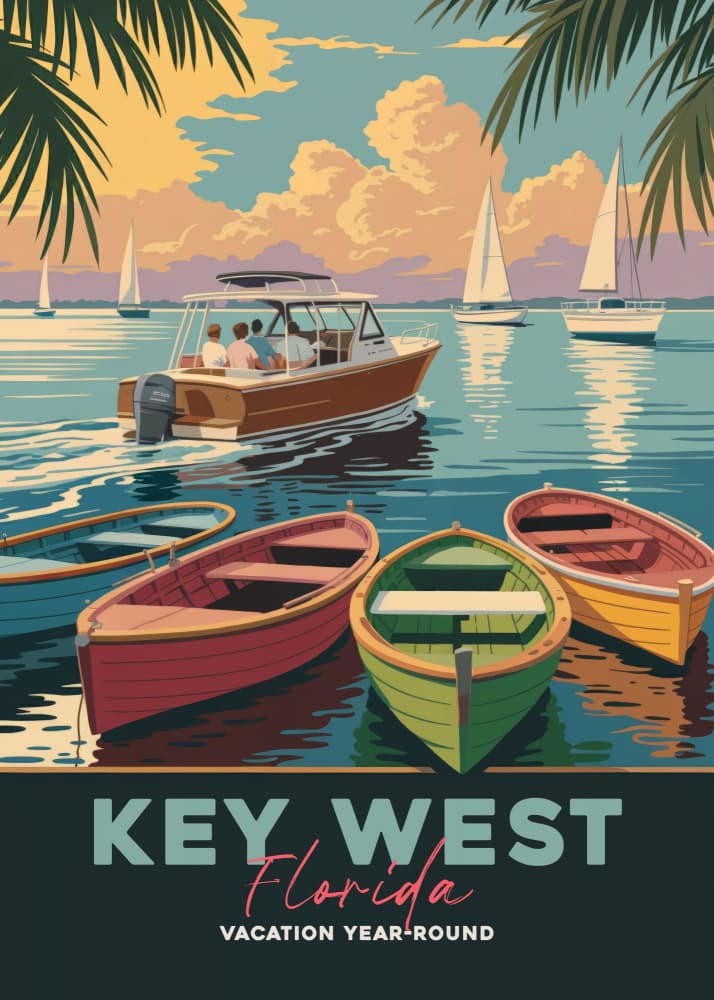 Key West Boating Paradise by Andreas Magnusson — canvas wall art