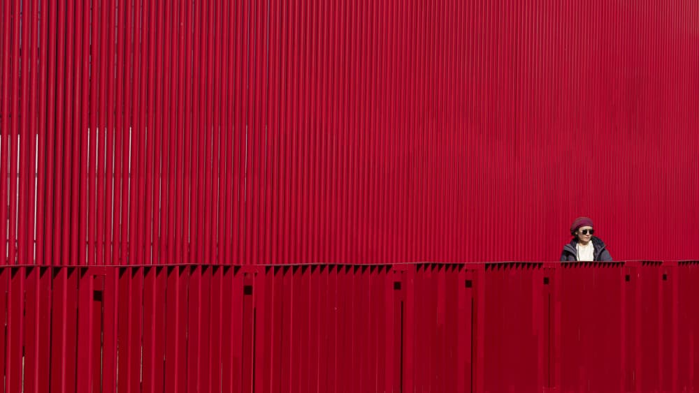 Red Wall Figure by Wanjae Choi — canvas wall art