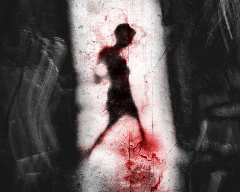 Gritty Bloody Silhouette by Suhandi Jitir — canvas wall art