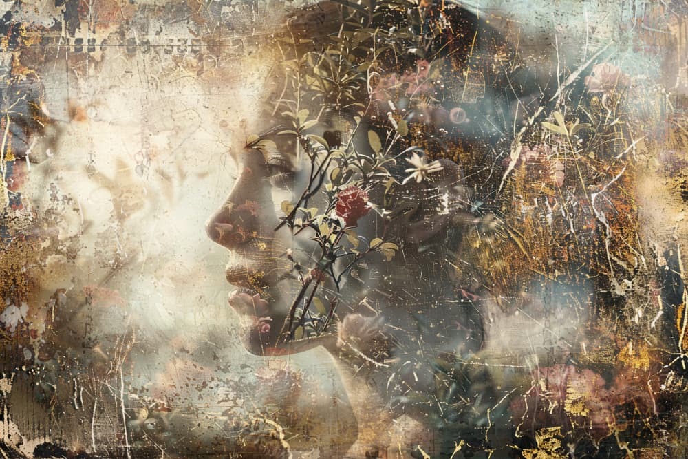 Ethereal Floral Portrait by Rafal Kulik — canvas wall art